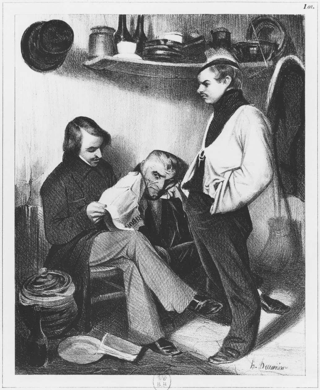 Sainte-Pelagie emlékei, illusztráció a „Le Charivari”-ból, 1843. március 14. alkotó: Honoré Daumier