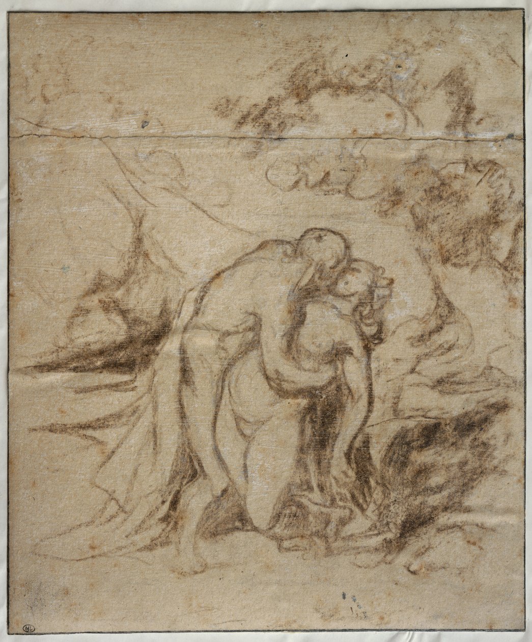 Phrosine és Melidore vagy A csók, 1848-52 körül (kréta a kártyán) alkotó: Honoré Daumier