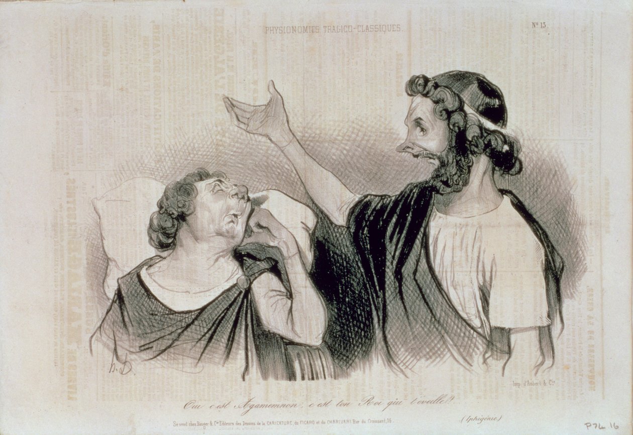 A klasszikus tragédia szereplőinek fiziognómiája; Igen, Agamemnon a királyod, aki felébreszt! a 