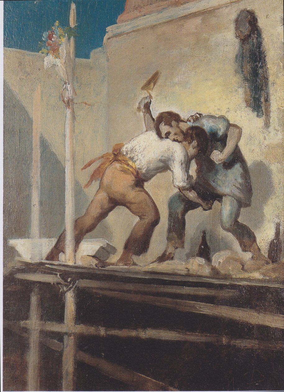 Csoszogó kőművesek alkotó: Honoré Daumier