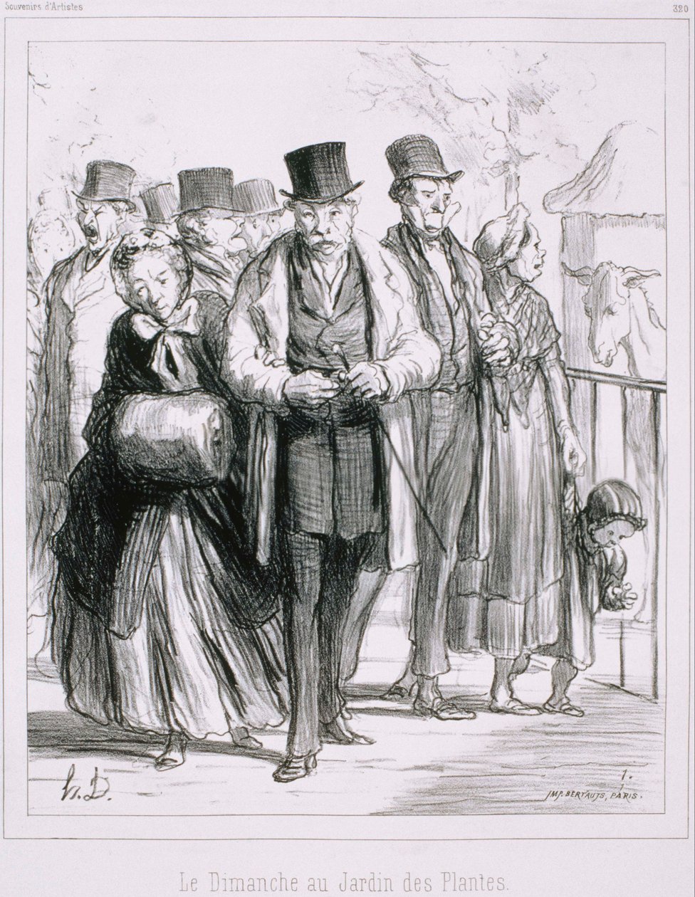 Souvenir dArtistes - vasárnap a Jardin des Plantes -ben alkotó: Honoré Daumier