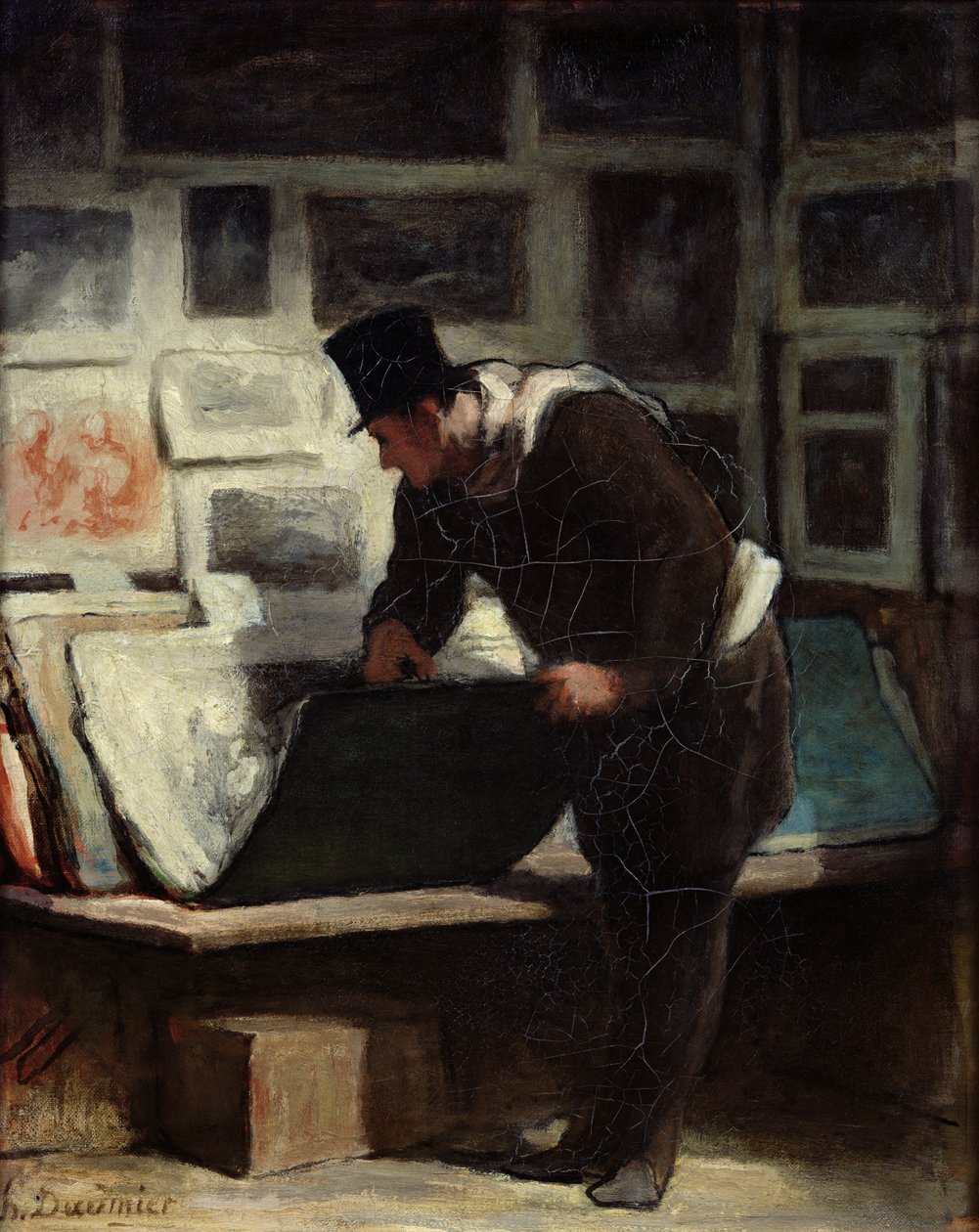 A metszetgyűjtő, 1860-62 körül alkotó: Honoré Daumier