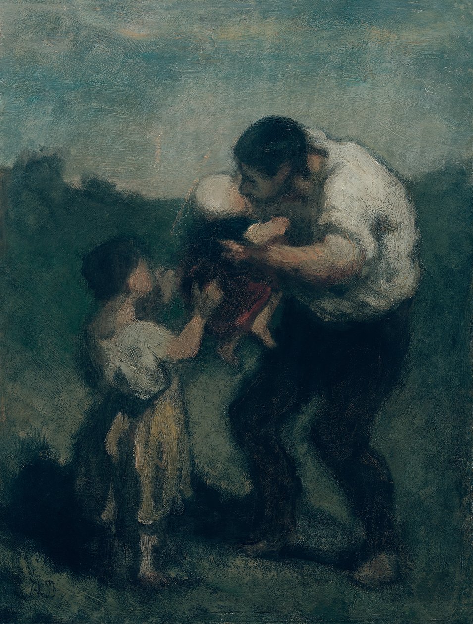 A csók, 1845-48 körül alkotó: Honoré Daumier