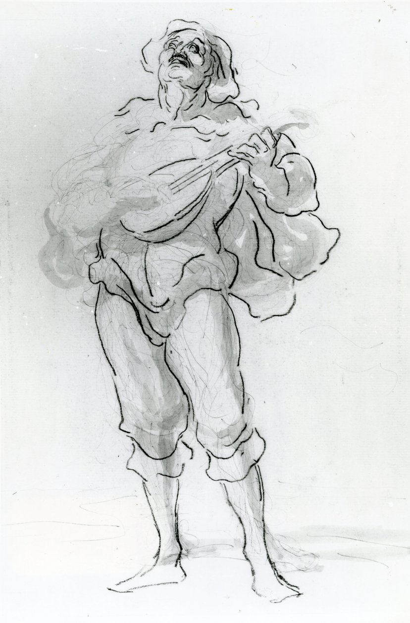 A lantjátékos (toll és tinta) alkotó: Honoré Daumier