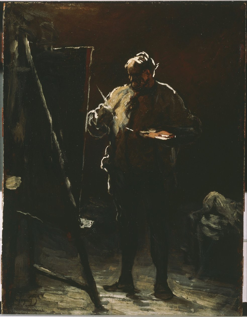 Festő a festőállványán alkotó: Honoré Daumier