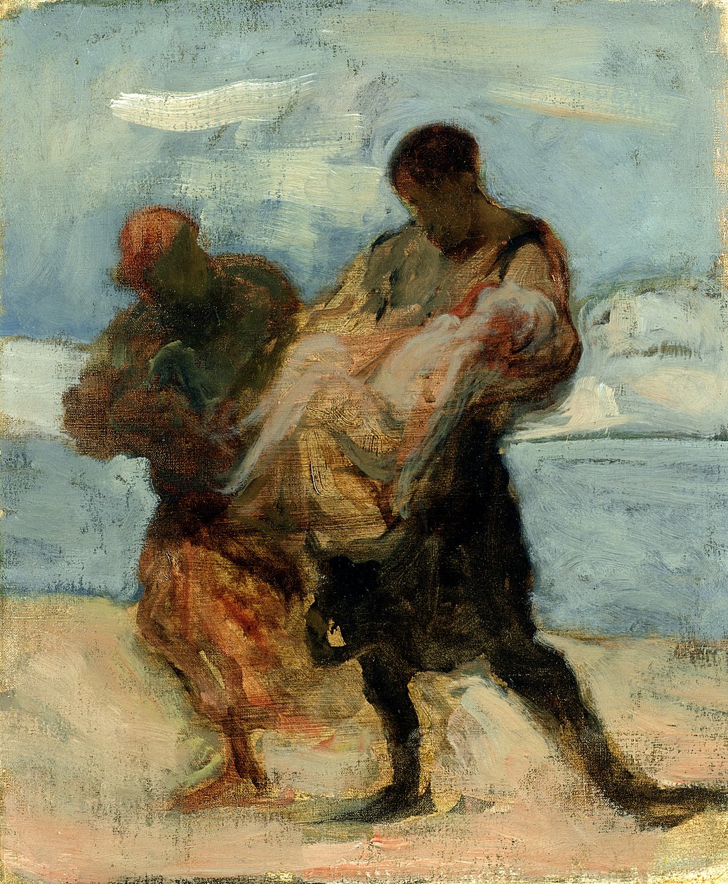 The Rescue, 1870 körül alkotó: Honoré Daumier