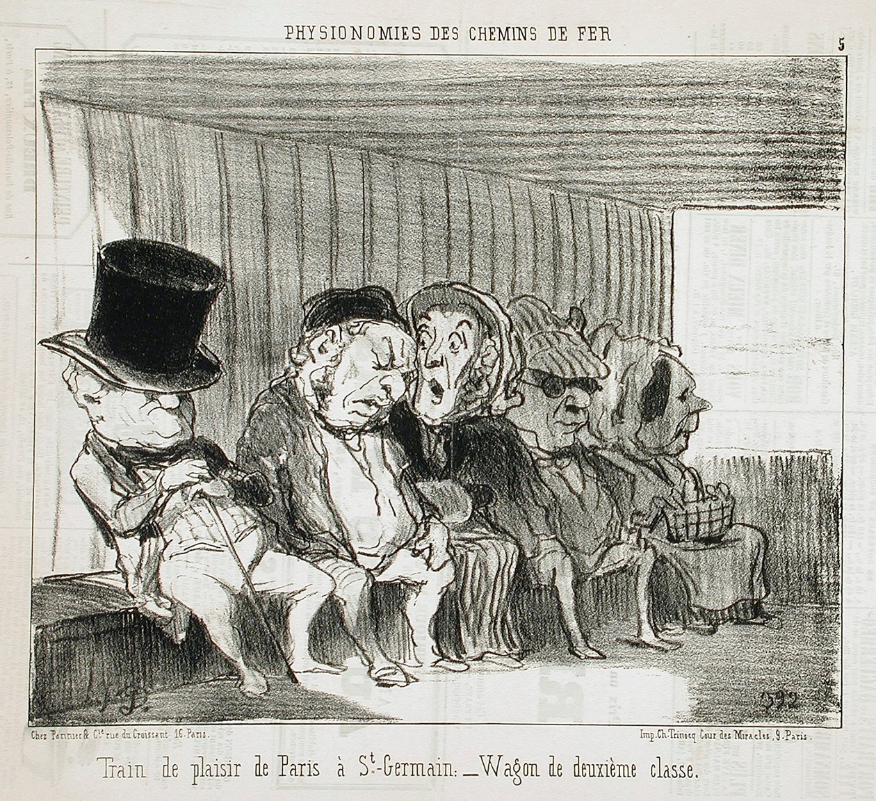 Szórakoztató vonat Párizsból St-Germain-be ... alkotó: Honoré Daumier
