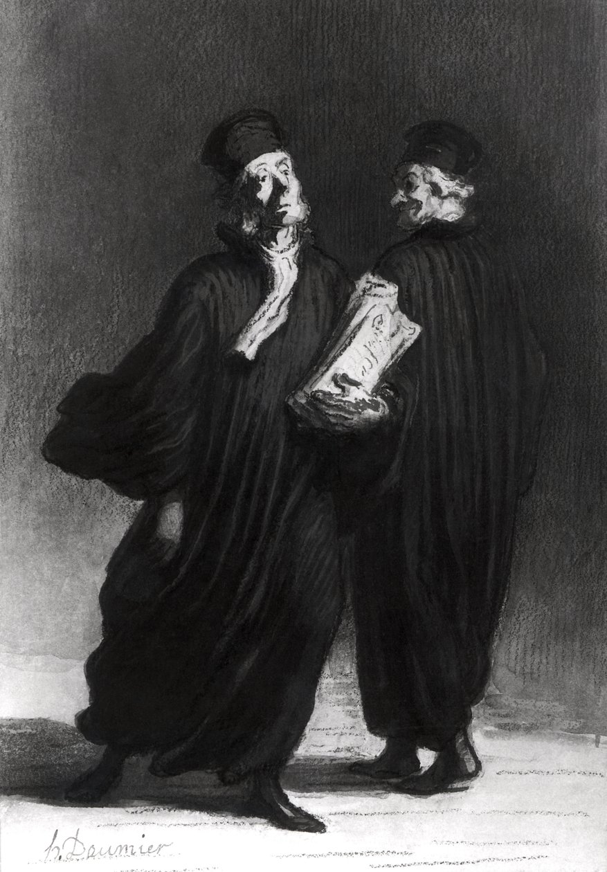 Két ügyvéd, 1862 körül (akvarell és ceruza papíron) alkotó: Honoré Daumier