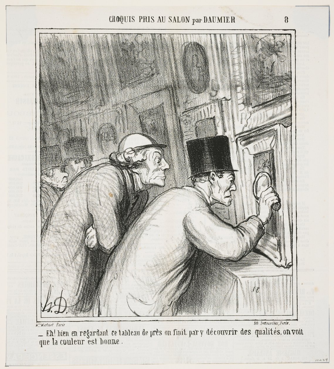 – Nos, ha nagyon alaposan megnézed, a végén találhatsz valami minőséget! A szín jónak tűnik”, 1865 alkotó: Honoré Daumier