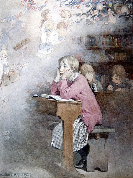 Karácsonyi álmok (akvarell papíron) alkotó: Honor Charlotte Appleton