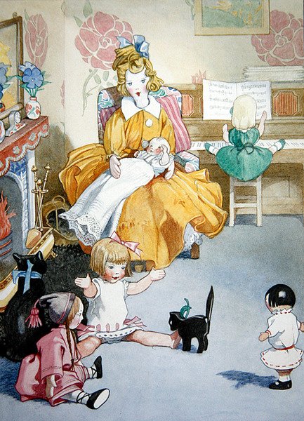 A szalonban (akvarell papíron) alkotó: Honor Charlotte Appleton