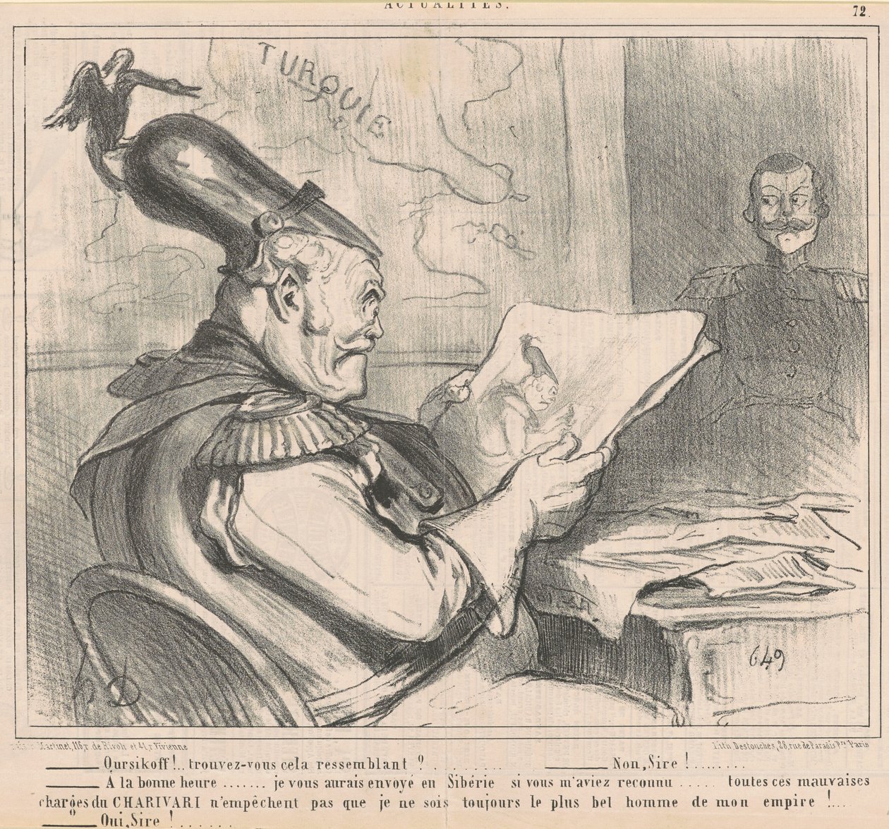 "-Ouriskoff!... hasonlónak találod?" a Hírekből alkotó: Honoré Daumier