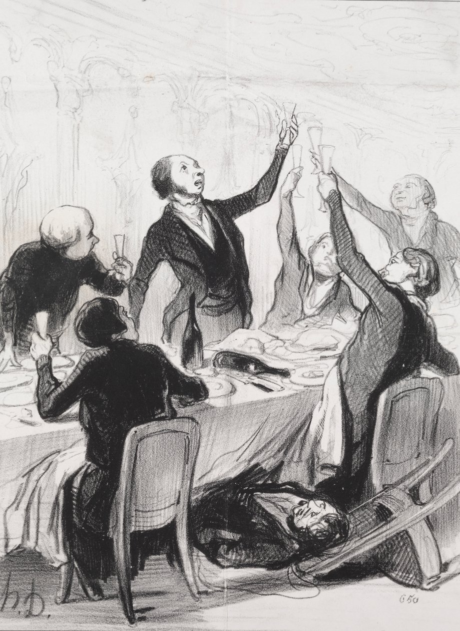43. Toast...a mértékletességi társaságnak alkotó: Honoré Daumier