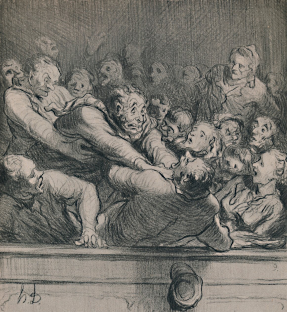 Irodalmi vita a Felső Képtárban, 1864 körül, 1946 alkotó: Honoré Daumier