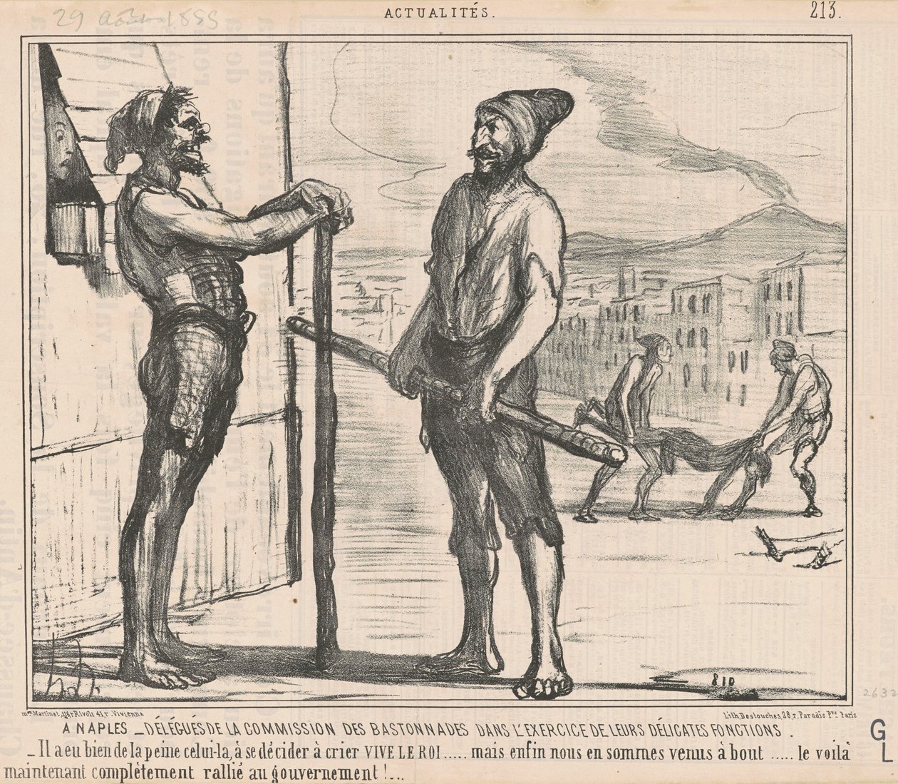 Nápolyban: a bizottság küldöttei... alkotó: Honoré Daumier