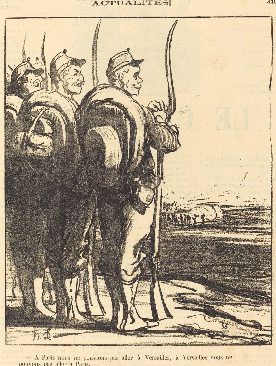 Párizsban nem tudtunk... Versailles-ba menni... alkotó: Honoré Daumier