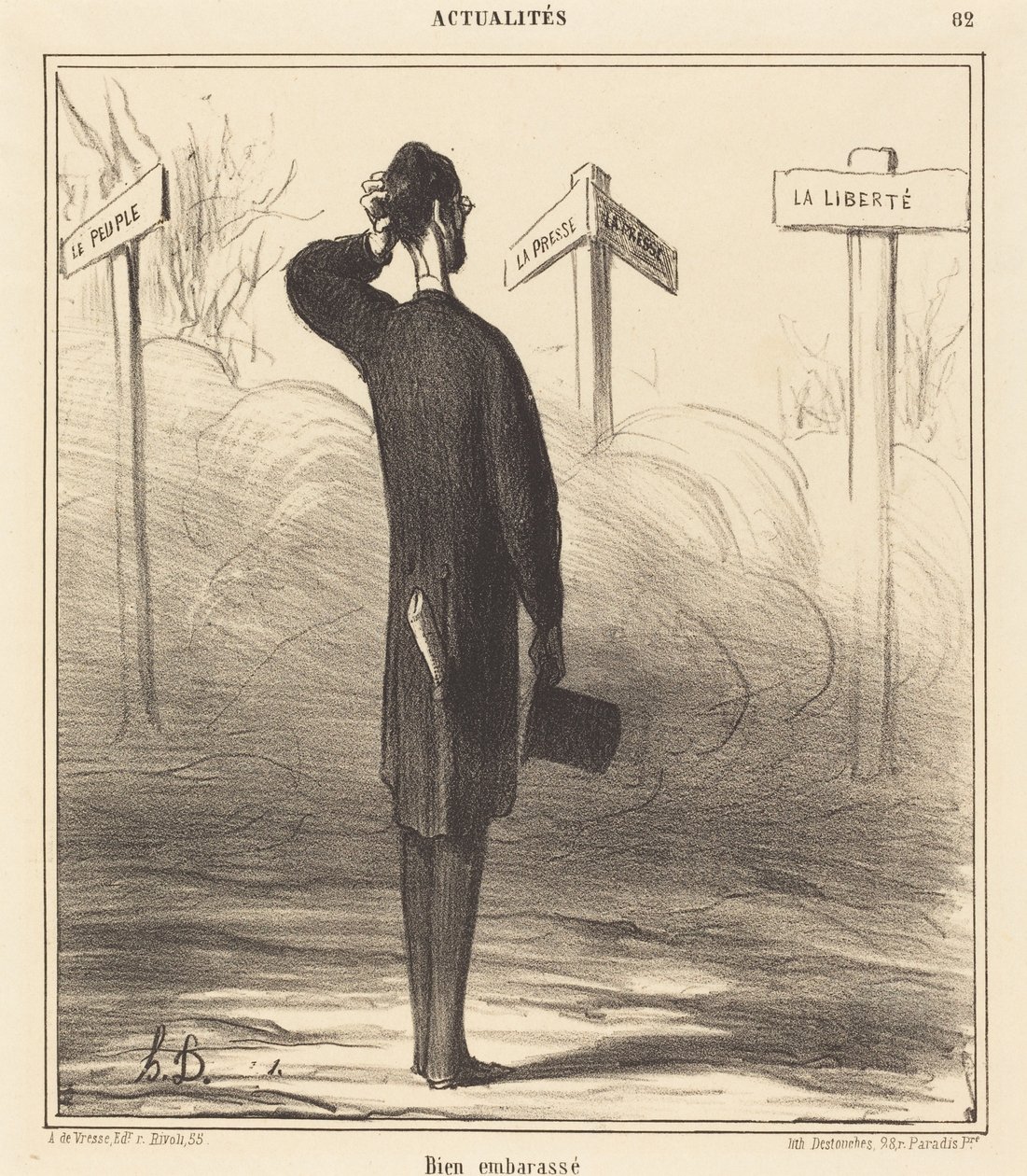 Jobbra vagy balra? alkotó: Honoré Daumier
