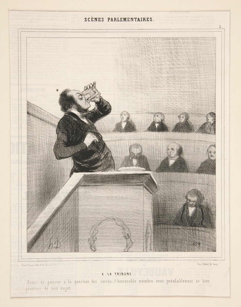 A Tribune-nál: Mielőtt rátérnénk a cukrok kérdésére alkotó: Honoré Daumier
