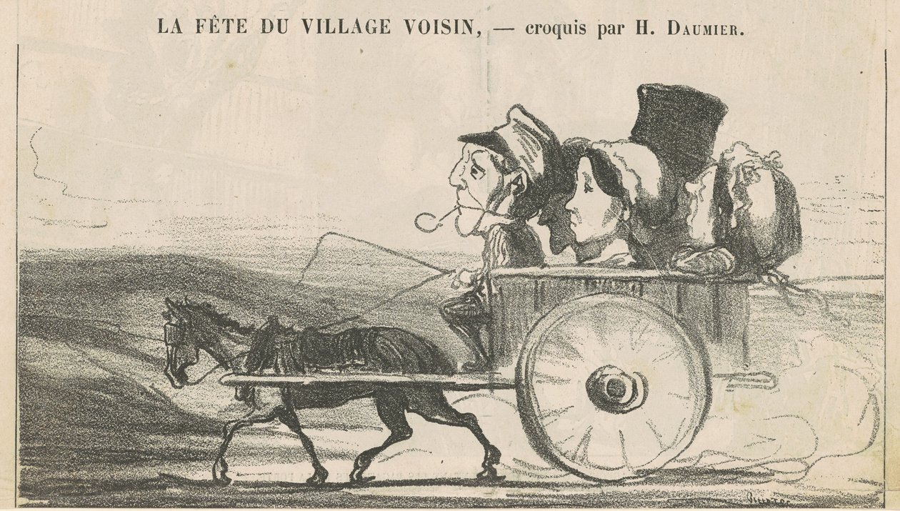 Vidéken nincs kocsis sztrájk... (recto); A falusiak gazdasága elégedett... (vissza) alkotó: Honoré Daumier