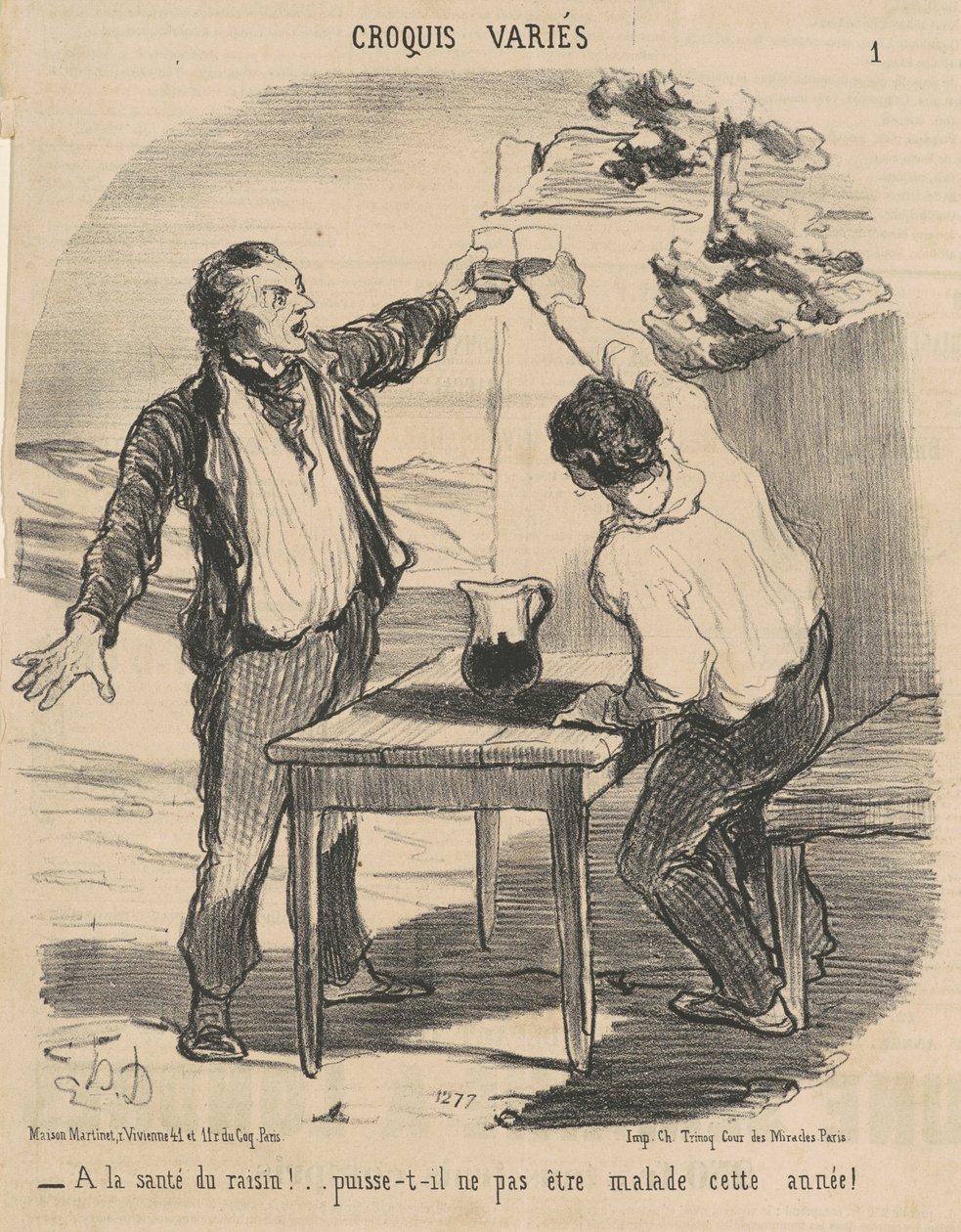 A szőlő egészségére! ... alkotó: Honoré Daumier