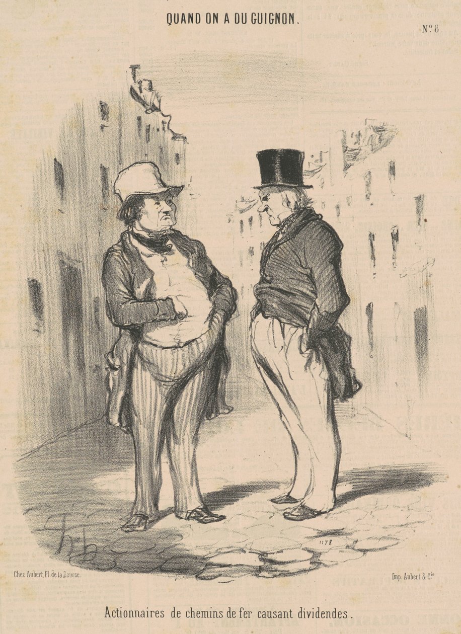 Osztalékot okozó vasúti részvényesek alkotó: Honoré Daumier