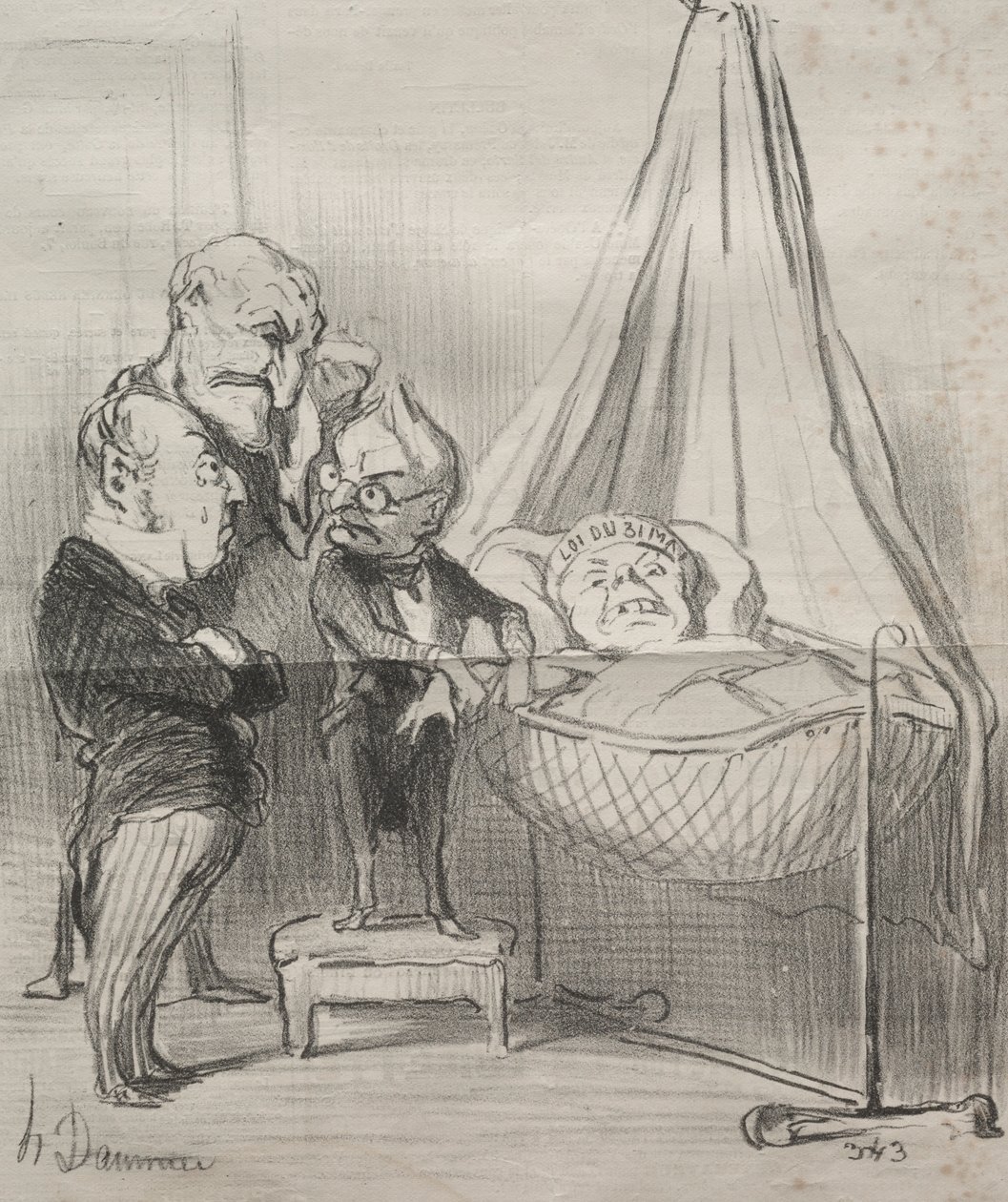 Aktualitások: Határozottan nagyon beteg!... alkotó: Honoré Daumier