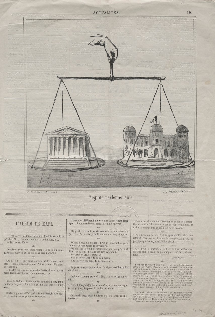 Aktualitások 10. sz.: Országgyűlési Rendszer , 1870. alkotó: Honoré Daumier