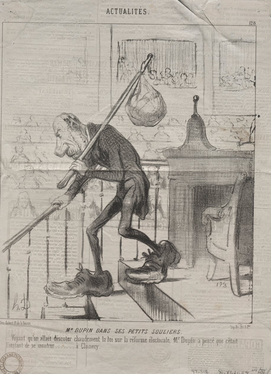 Aktualitások 128. szám: Dupin úr kiscipőjében, 1850. alkotó: Honoré Daumier