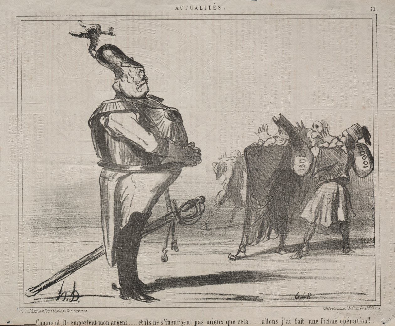 Aktualitások 71. sz.: Miért veszik el a pénzemet..., 1854. alkotó: Honoré Daumier