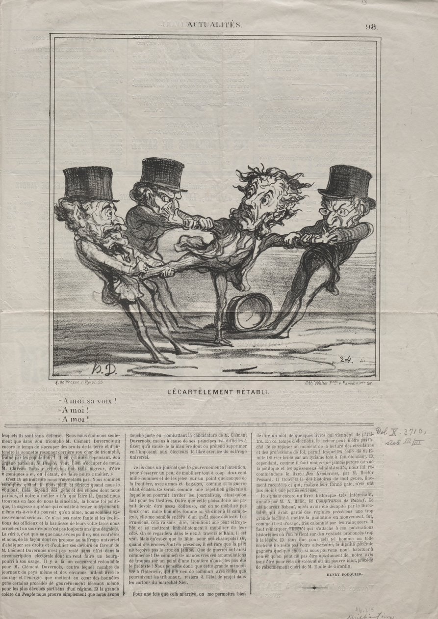 Aktualitások 98. sz.: A negyed helyreállítva, 1869. alkotó: Honoré Daumier