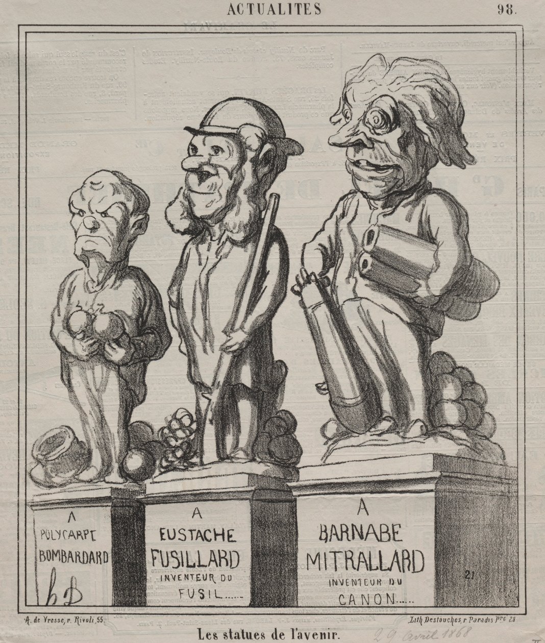 Aktualitások tábla 98: A jövő szobrai, 1868. alkotó: Honoré Daumier