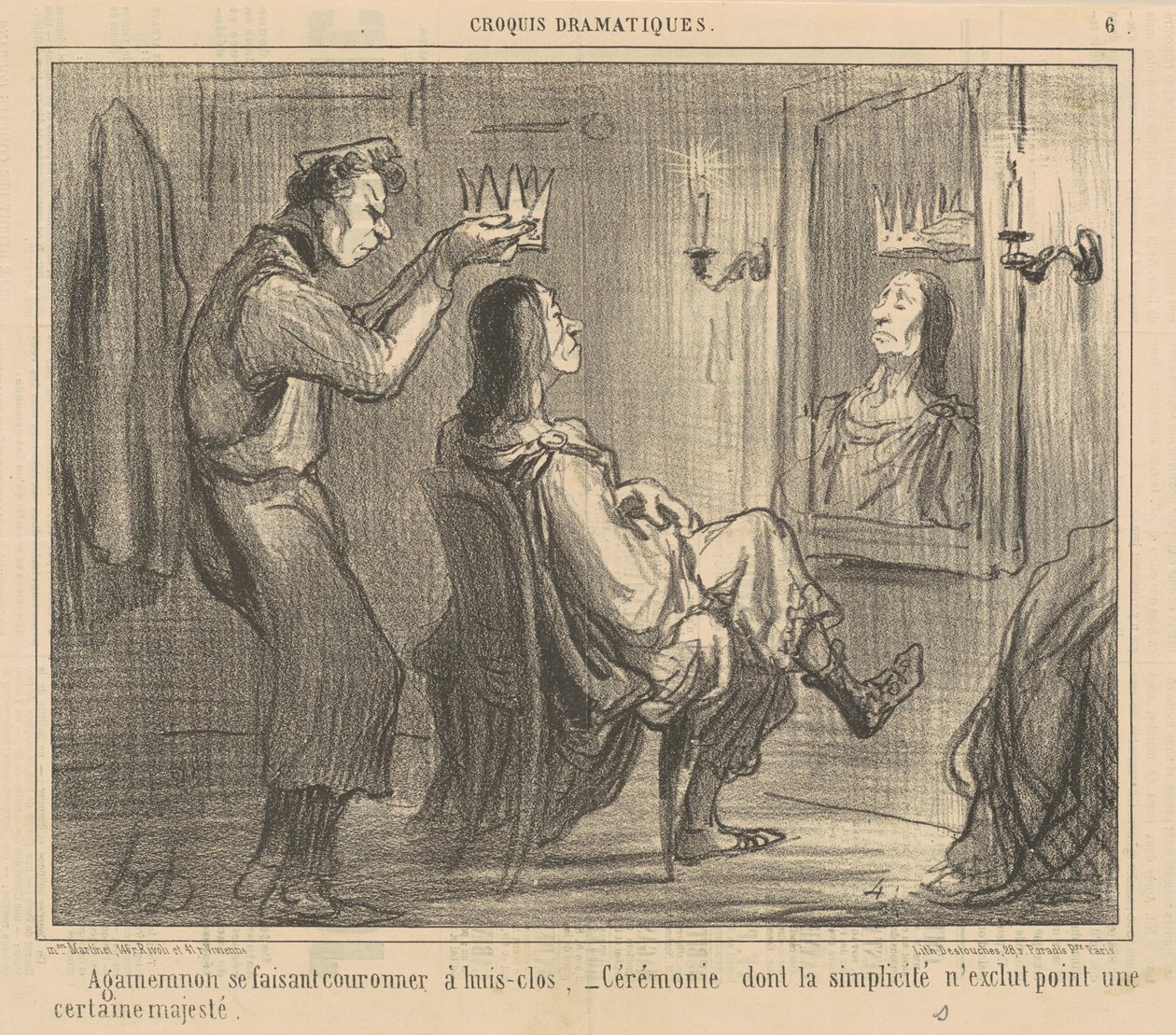 Agamemnon megkoronázása zárt ajtók mögött alkotó: Honoré Daumier