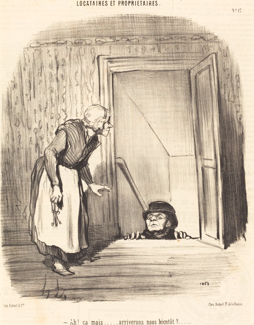 Ah! hogy de... hamarosan megérkezünk? alkotó: Honoré Daumier