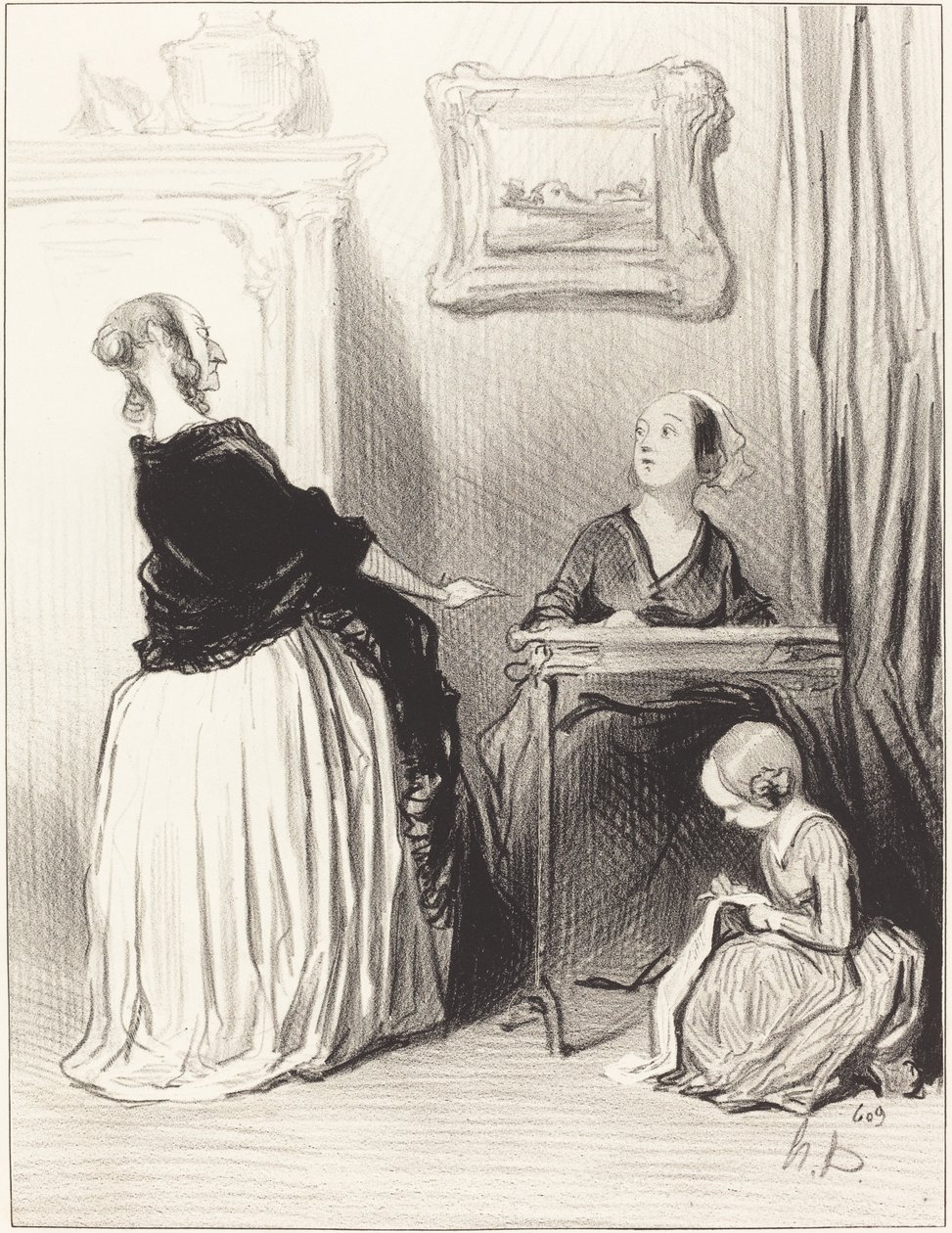 Ó!... milyen különleges oktatást adsz a lányodnak? alkotó: Honoré Daumier