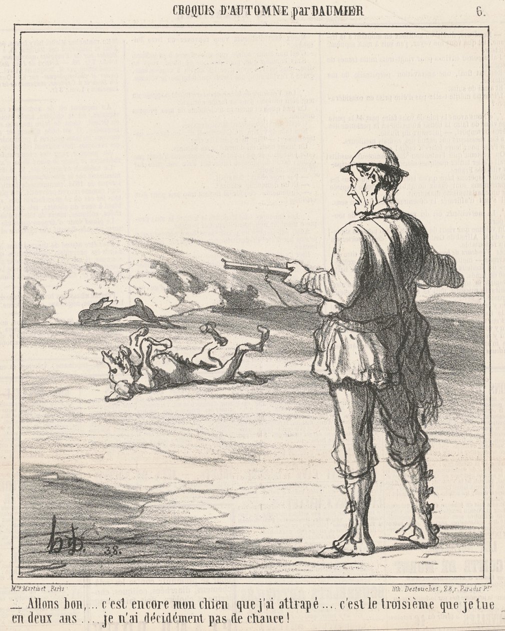 Ugyan már megint az én kutyám... alkotó: Honoré Daumier