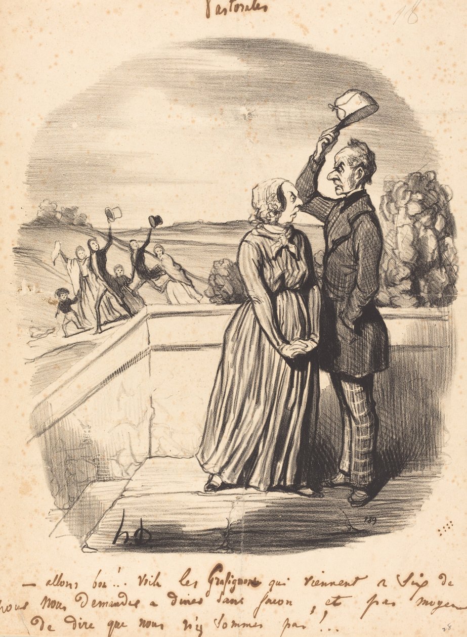Gyerünk!...itt vannak a grafignonok... alkotó: Honoré Daumier