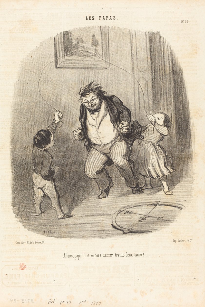 Gyerünk, papa... tovább... harminckét kör!... alkotó: Honoré Daumier