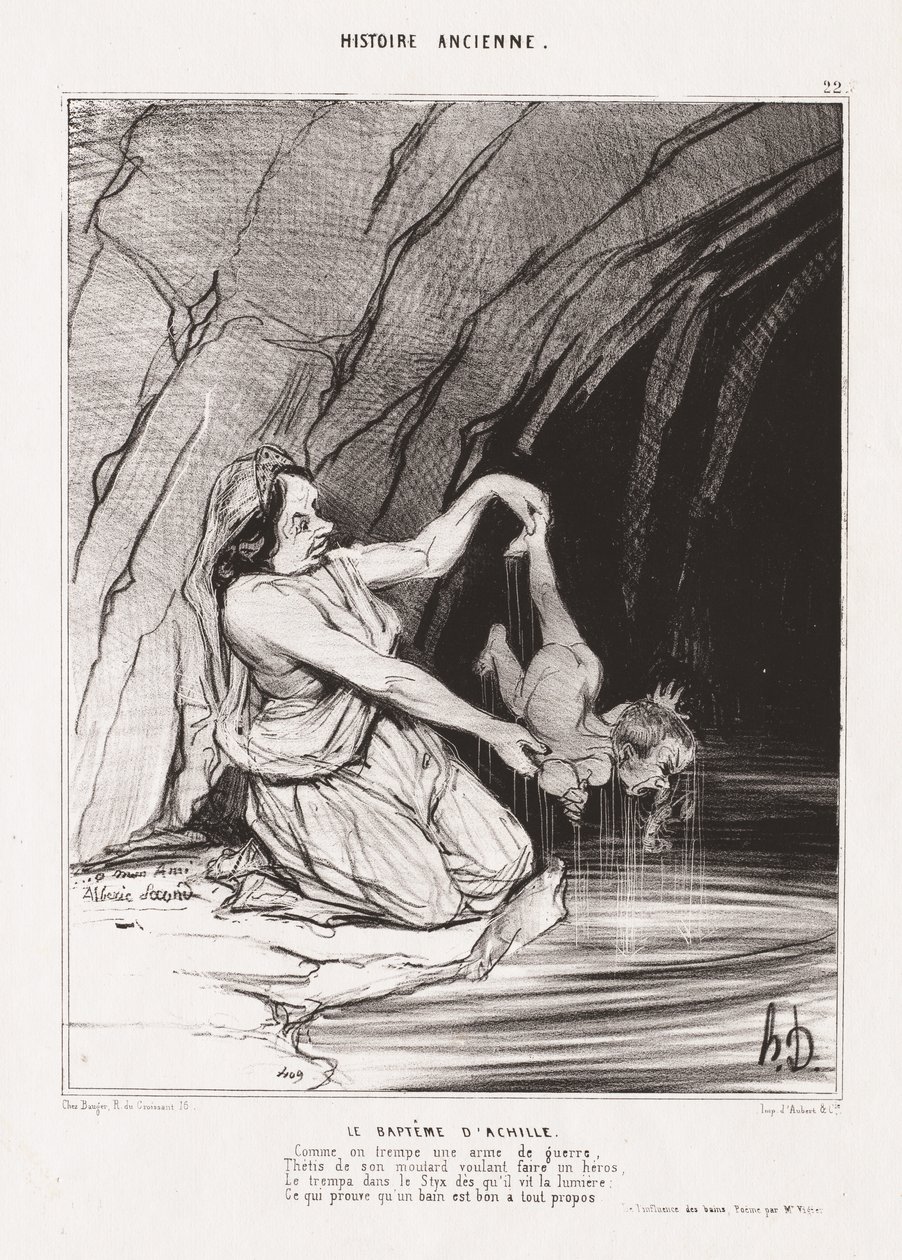 Ókori történelem: Pl. 22, Akhilleusz megkeresztelkedése alkotó: Honoré Daumier