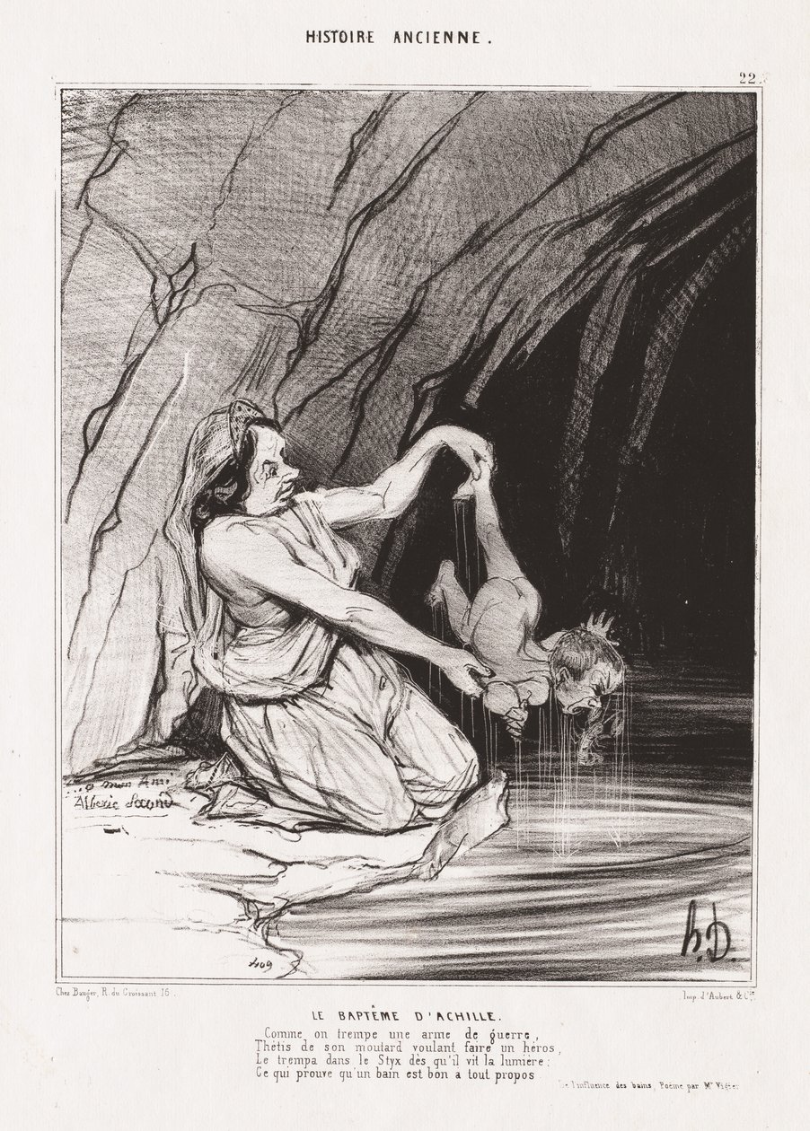 Ókori történelem: Pl. 22, Akhilleusz megkeresztelkedése . alkotó: Honoré Daumier