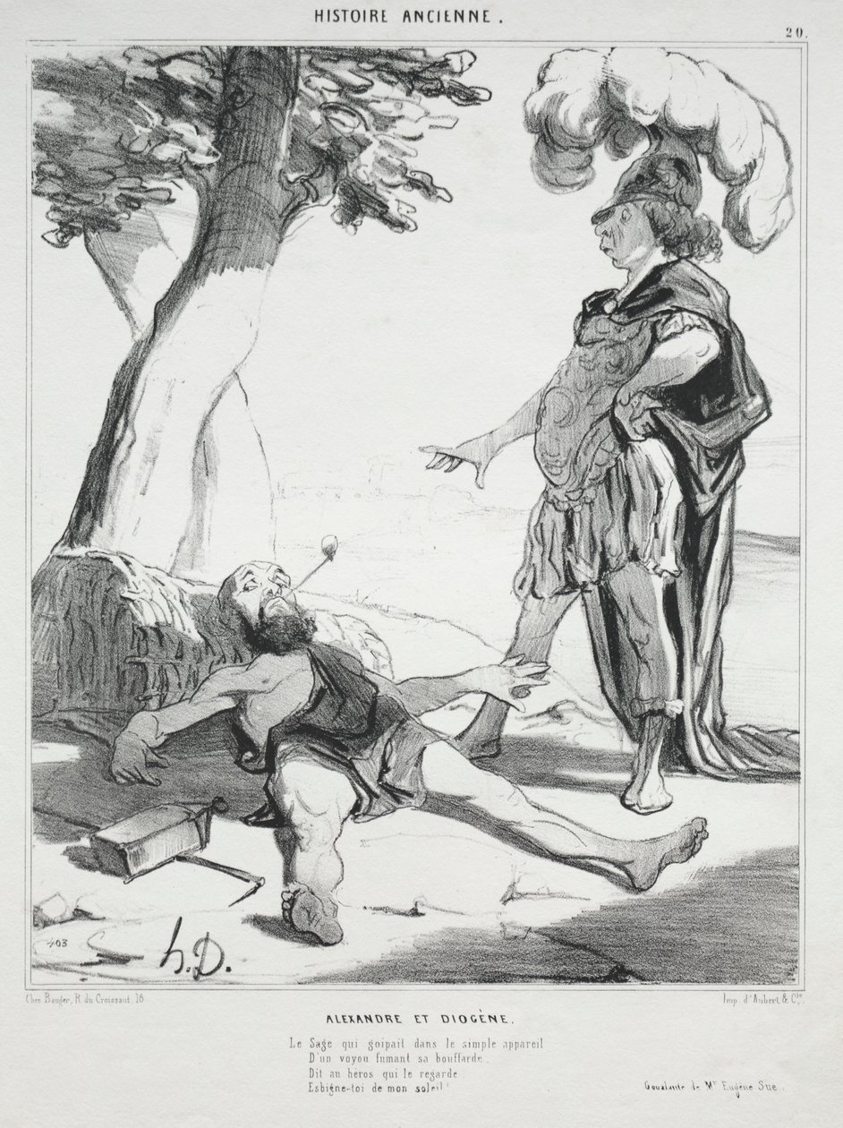 Ókori történelem, 20. tábla: Sándor és Diogenész alkotó: Honoré Daumier