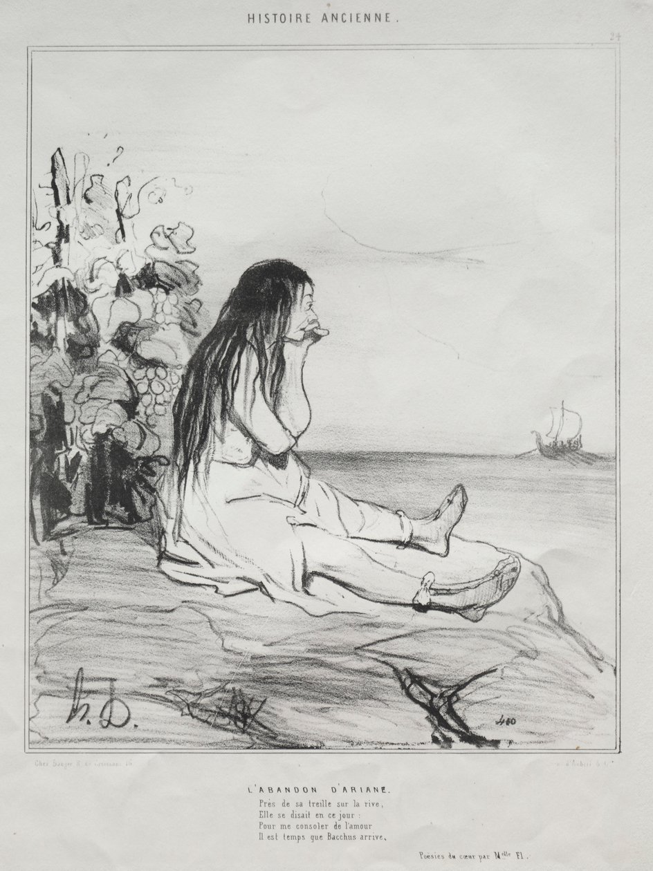 Ókori történelem, 24. tábla: Ariadné elhagyása, 1842. szeptember 4. alkotó: Honoré Daumier