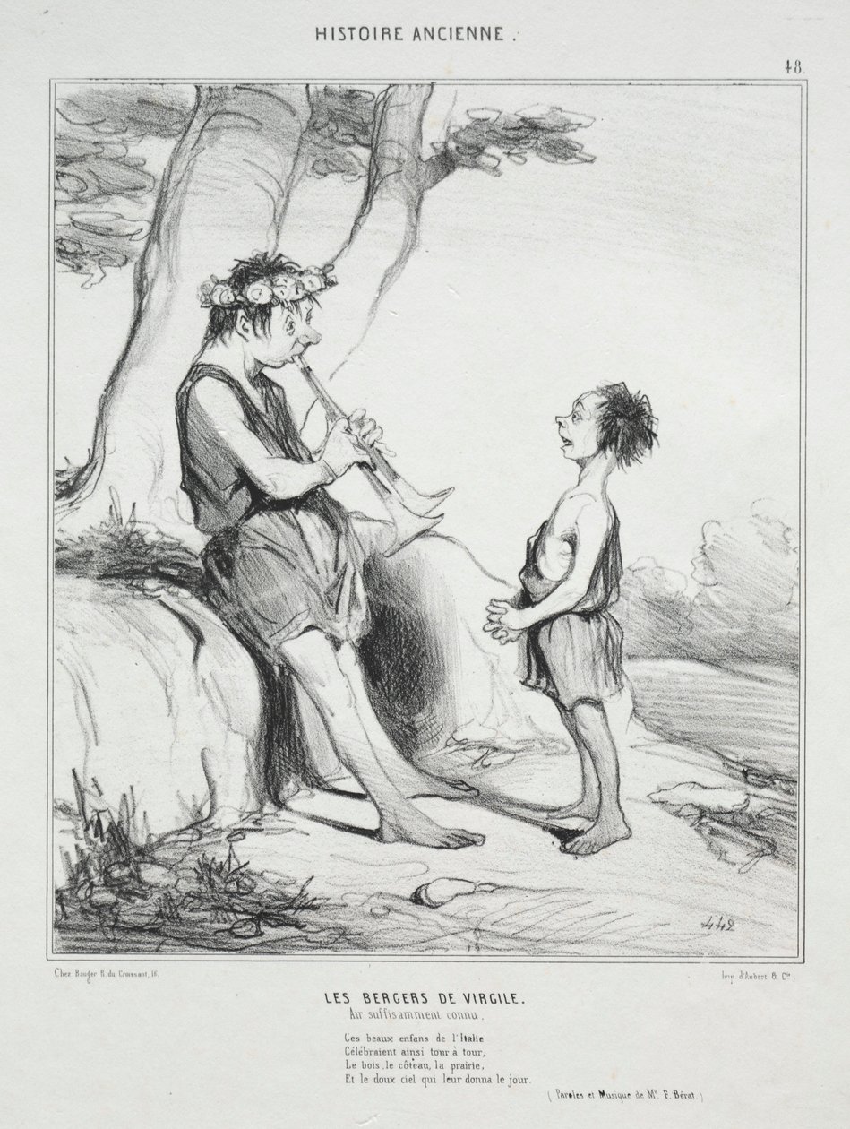 Ókori történelem, 48. tábla: Vergilius pásztorai, 1842. december 31. alkotó: Honoré Daumier