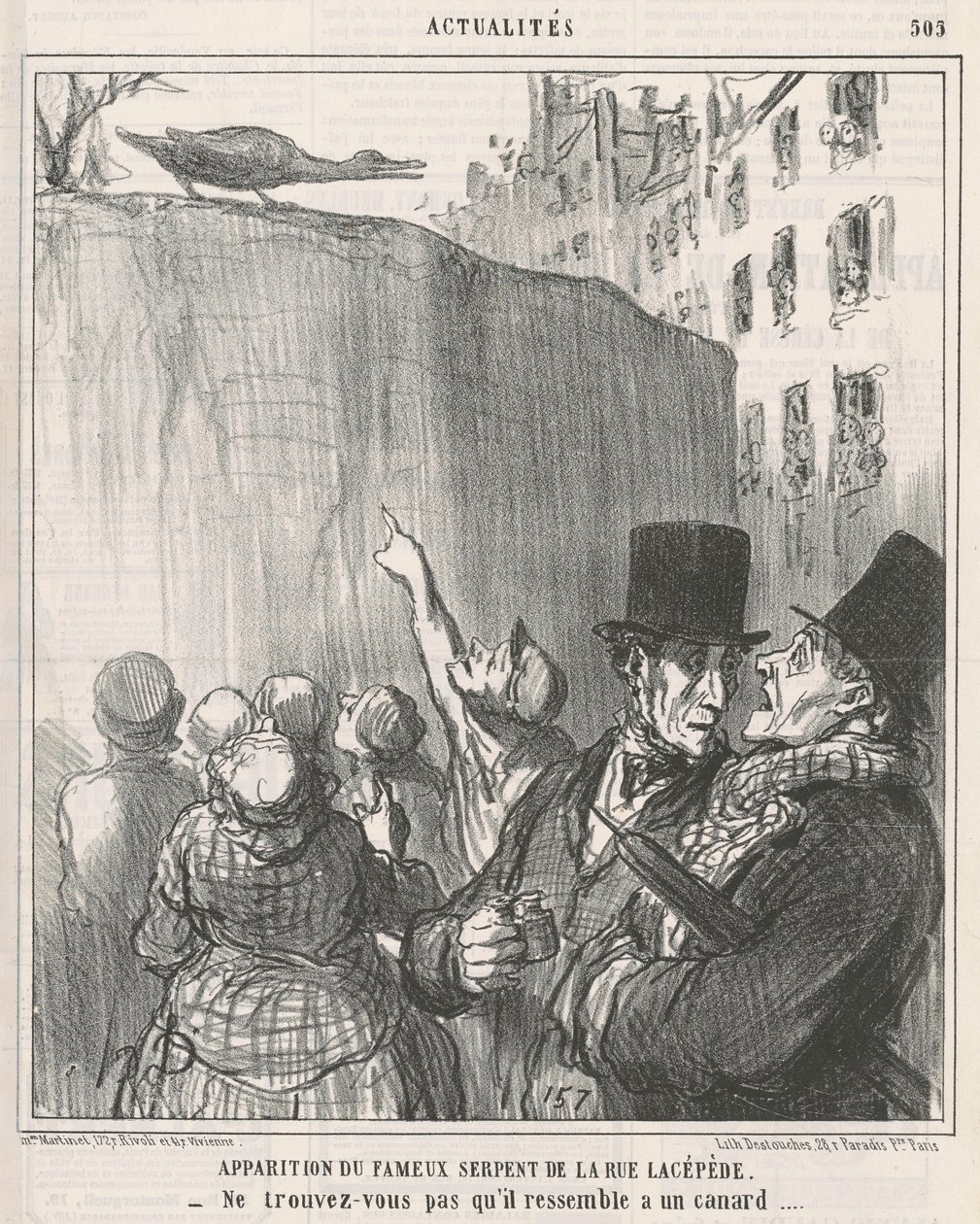 A rue Lacépède ... kígyójának megjelenése alkotó: Honoré Daumier