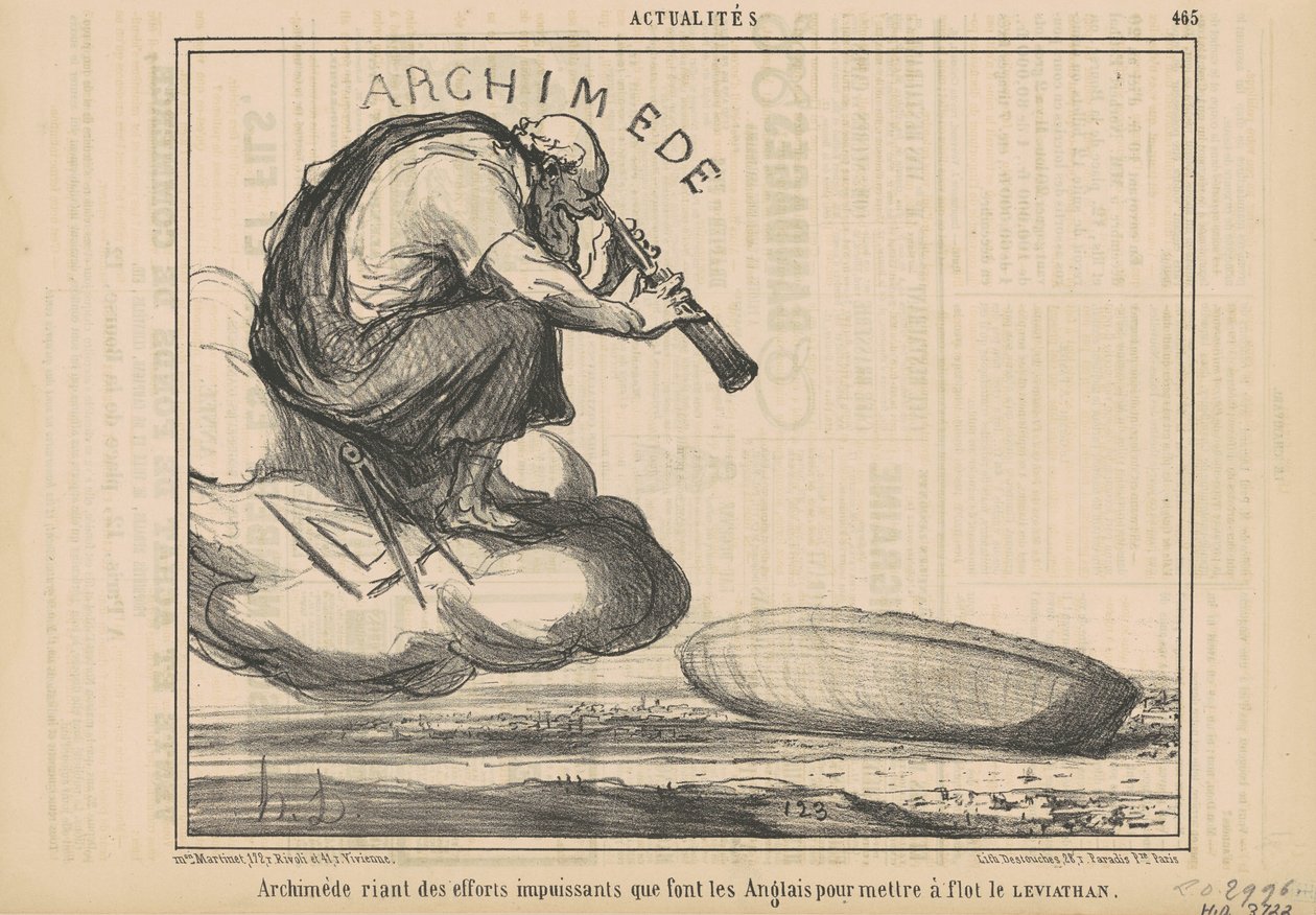 Arkhimédész nevet az erőfeszítéseken... alkotó: Honoré Daumier