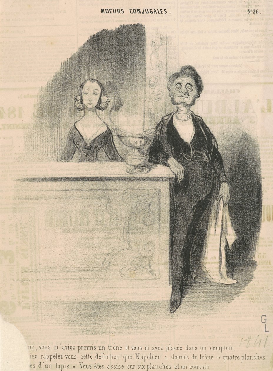 Arthur, megígértél nekem egy trónt... alkotó: Honoré Daumier