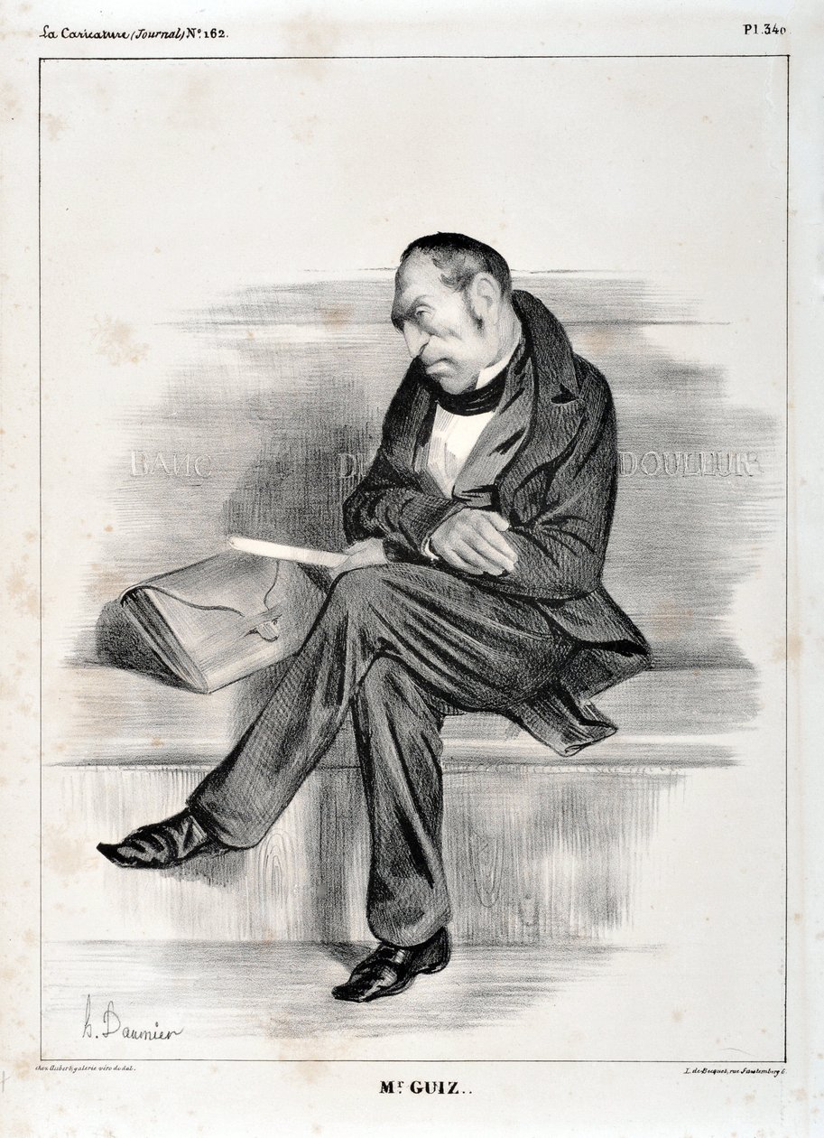 Honore Daumier (1808-1879) alkotásai. Charivari 1833-ból származik: Serie Celebrites de la caricature "" M. Guiz..."" SZÉPMŰVÉSZETI MÚZEUM - LONGCHAMP PALOTÁ, MARSEILLE alkotó: Honoré Daumier