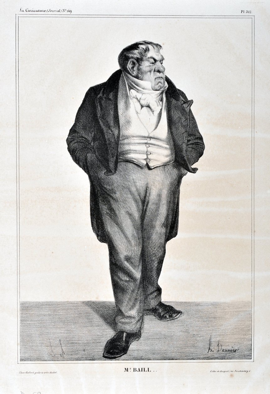 Honore Daumier (1808-1879) alkotásai. Charivari 1833-ból származik: Serie Celebrites de la caricature "" Mr. Baill..."" SZÉPMŰVÉSZETI MÚZEUM - LONGCHAMP PALOTÁJA, MARSEILLE alkotó: Honoré Daumier
