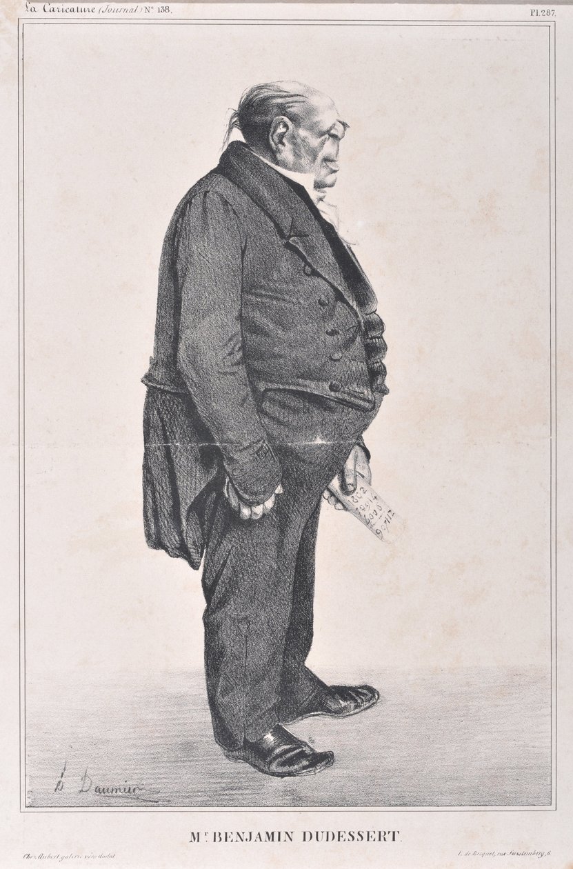 Honore Daumier (1808-1879) alkotásai. A Charivari 1833-ból származik: „” M. Benjamin Dudessert” karikatúra-sztársorozat” „MUSEE DES BEAUX ARTS – PALAIS LONGCHAMP, MARSEILLE alkotó: Honoré Daumier