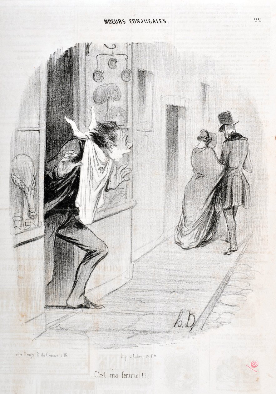 Honore Daumier (1808-1879) alkotásai. A Charivari az 1840-es Serie MORIES CONJUAL-ból származik "" A feleségem!!! “” SZÉPMŰVÉSZETI MÚZEUM – LONGCHAMP PALOTÁJA, MARSEILLE alkotó: Honoré Daumier