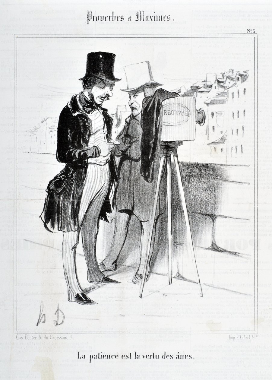 Honore Daumier (1808-1879) alkotásai. A Charivari 1840-ből származik: KÖZmondások és maximák sorozat „A türelem a szamarak erénye”” SZÉPMŰVÉSZETI MÚZEUM – PALAIS LONGCHAMP, MARSEILLE alkotó: Honoré Daumier